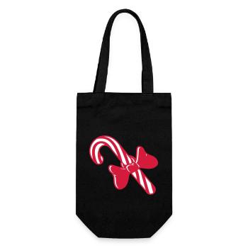 bonbons cadeau de noël canne à sucre délicieux - Sac à bouteille - noir - Devant