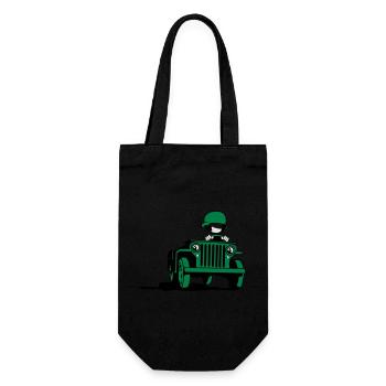 jeep_3c - Geschenkbeutel für Flaschen - Schwarz - Vorne