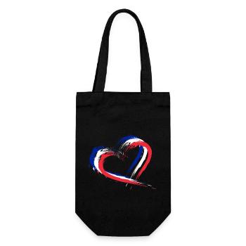 Drapeau coeur couleurs drapeau bannière france - Sac à bouteille - noir - Devant