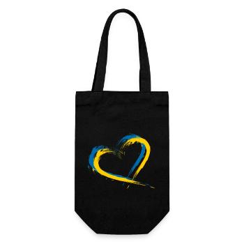 Coeur brosse drapeau vecteur drapeau Suède - Sac à bouteille - noir - Devant