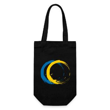 Circle brush flag of Sweden holiday travel - Gift Bag for Bottles - black - Front