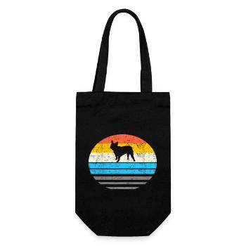 Cadeau Rétro Bouledogue Français - Sac à bouteille - noir - Devant