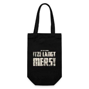 Original Vogtländisch Itze Langt Mers! - Geschenkbeutel für Flaschen - Schwarz - Vorne