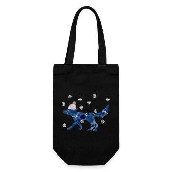 fuchs mit mütze e 12 - Geschenkbeutel für Flaschen - Schwarz - Vorne