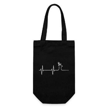 Heartbeat Herzschlag Hirsch Jagd Jagen - Geschenkbeutel für Flaschen - Schwarz - Vorne