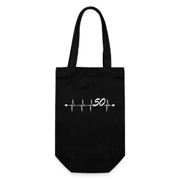Birthday Heartbeat Love 50 Gift - Gift Bag for Bottles - black - Front