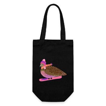 Snowboard Gal Pigeon Friend - Geschenkbeutel für Flaschen - Schwarz - Vorne