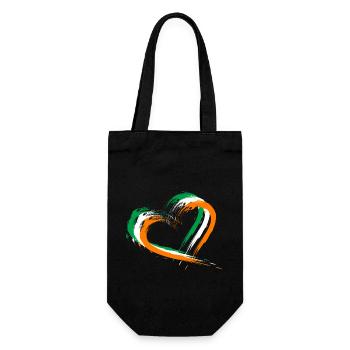 Herz Bürste Flagge Irland Fahne Farben Design - Geschenkbeutel für Flaschen - Schwarz - Vorne