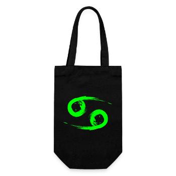 Krebs Cancer Sternzeichen Design Symbol Grün - Geschenkbeutel für Flaschen - Schwarz - Vorne