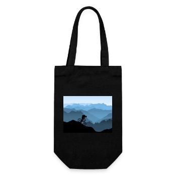 Mountain bikers in the mountains - Gift Bag for Bottles - black - Front