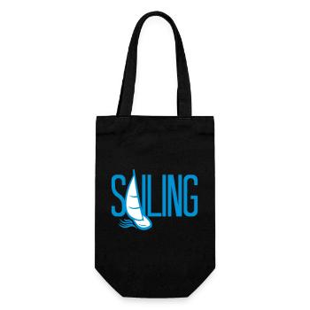 sailing hobby boat sailing ship sailboat sea wa - Gift Bag for Bottles - black - Front