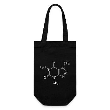 Koffein Molekül Strukturformel - Geschenkbeutel für Flaschen - Schwarz - Vorne