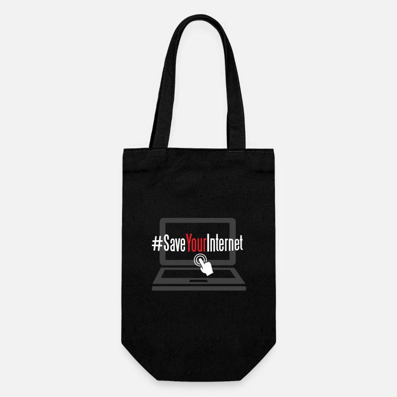 Save Your Internet - Geschenkbeutel für Flaschen - Schwarz