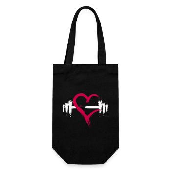Dumbbell heart - Gift Bag for Bottles - black - Front