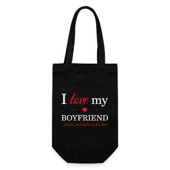 J'aime mon petit ami - Sac à bouteille - noir - Devant