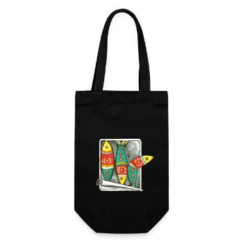 Sardines from Portugal - Gift Bag for Bottles - black - Front