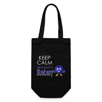 Keep calm and eat a blueberry - Blaubeere essen - Geschenkbeutel für Flaschen - Schwarz - Vorne