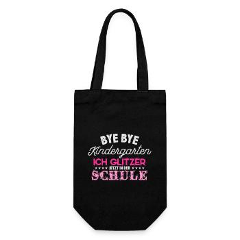 Tschüss Kindergarten Schule Einschulung Geschenk - Geschenkbeutel für Flaschen - Schwarz - Vorne
