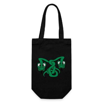 2 drôle de long serpents de dessins animés comique - Sac à bouteille - noir - Devant