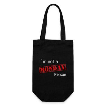 I` m not a Monday Person - Geschenkbeutel für Flaschen - Schwarz - Vorne