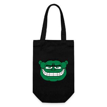 monster gesicht lustig oger ork troll knom horror - Geschenkbeutel für Flaschen - Schwarz - Vorne