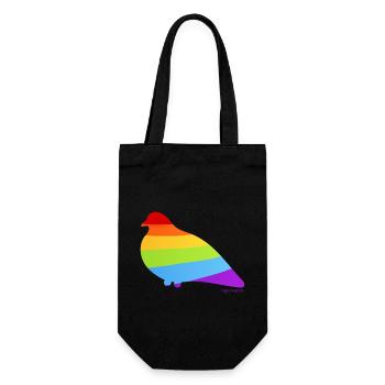 Pigeon Pride: Flag of Diversity! - Gift Bag for Bottles - black - Front