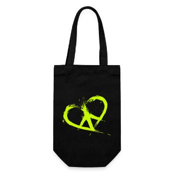 Peace Symbol Heart Hippy Peace Freedom - Gift Bag for Bottles - black - Front
