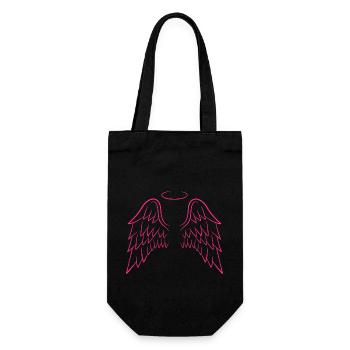 Angel wings in pink - Gift Bag for Bottles - black - Front