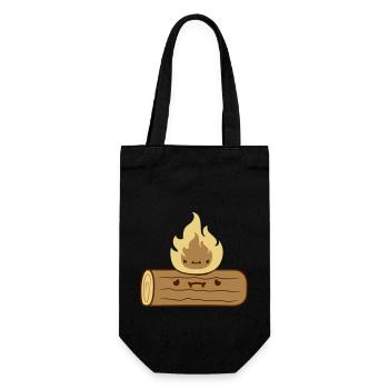 Clipart wood log burns - Gift Bag for Bottles - black - Front