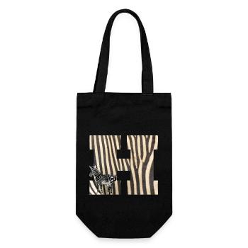 zebra h - Geschenkbeutel für Flaschen - Schwarz - Vorne