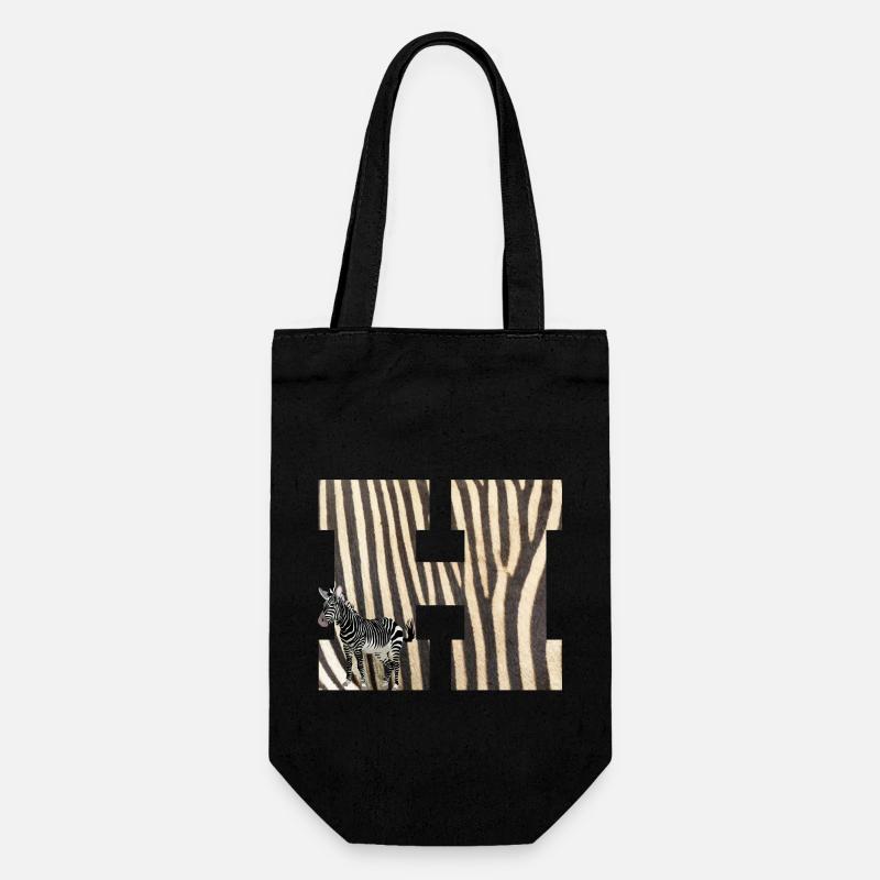 zebra h - Geschenkbeutel für Flaschen - Schwarz