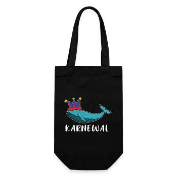 Karneval Karnewal Wal Fasching Lustig Wortspiel - Geschenkbeutel für Flaschen - Schwarz - Vorne