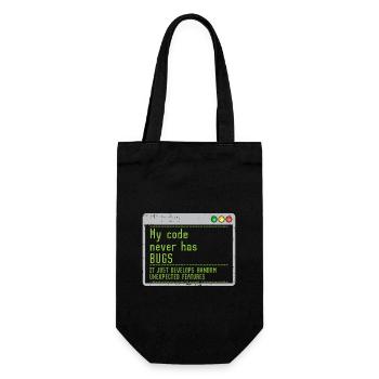 My Code Never Has Bugs It Just Develops Random - Gift Bag for Bottles - black - Front