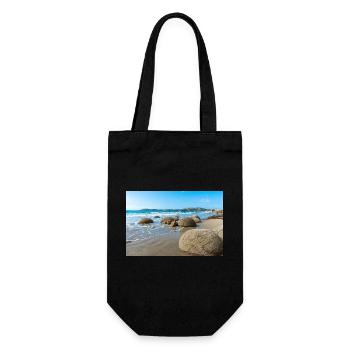 spherical rocks Moeraki Boulders New Zealand Otago - Gift Bag for Bottles - black - Front