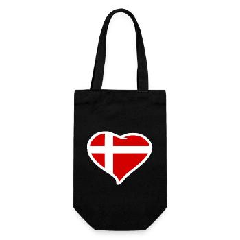 Drapeau coeur Danemark - Sac à bouteille - noir - Devant