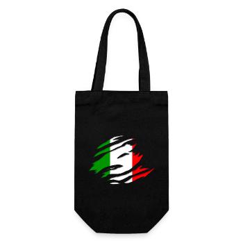 Italien Flagge - Geschenkbeutel für Flaschen - Schwarz - Vorne