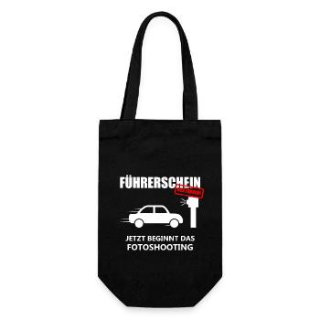 Führerschein Prüfung in der Fahrschule bestanden! - Geschenkbeutel für Flaschen - Schwarz - Vorne