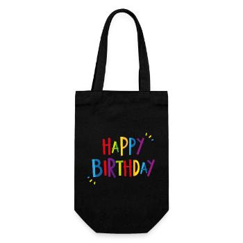 Birthday years gift happy birthday honor day - Gift Bag for Bottles - black - Front