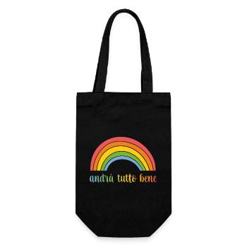 L'Italie espère que tout le virus Corona arc-en-ciel sera - Sac à bouteille - noir - Devant