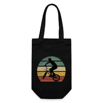 Bmx Fahrer Vintage Retro Hobby Sport Fahrrad Shirt - Geschenkbeutel für Flaschen - Schwarz - Vorne