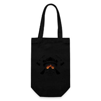 Helmet and respiratory protection with crossed axes Fire brigade - Gift Bag for Bottles - black - Front