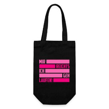 Mir Reichts ich geh Laufen Rosa - Geschenkbeutel für Flaschen - Schwarz - Vorne