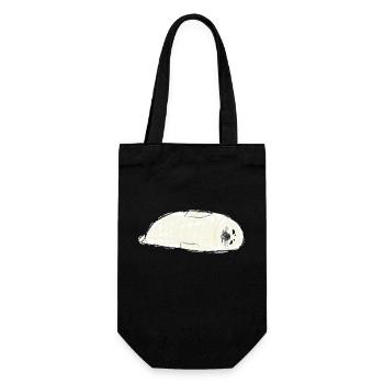 Robbenbaby / Babyseal Design III - Geschenkbeutel für Flaschen - Schwarz - Vorne