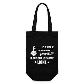 Désolé je ne peux pas parler t-shirt pêche cadeau - Sac à bouteille - noir - Devant