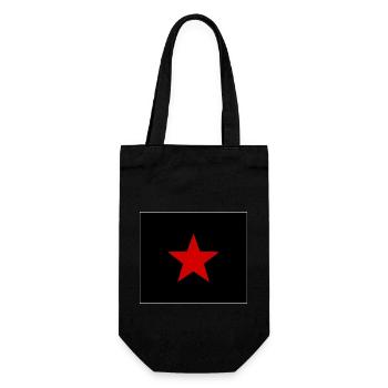 Roter Stern - Geschenkbeutel für Flaschen - Schwarz - Vorne