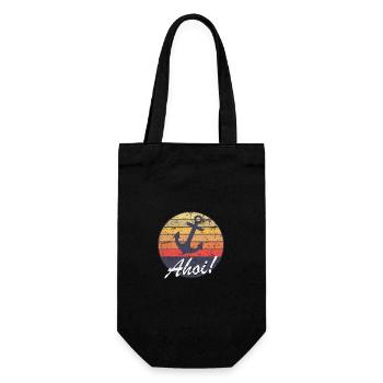 Sunset ahoy! Logo beach sunset - Gift Bag for Bottles - black - Front