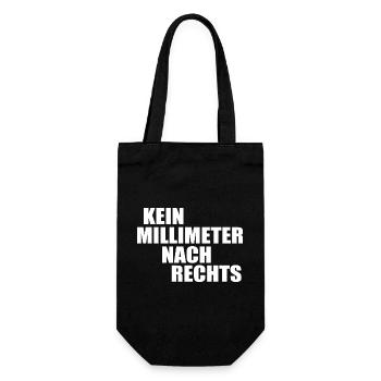 kein millimeter nach rechts - Geschenkbeutel für Flaschen - Schwarz - Vorne