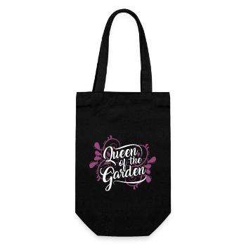 Queen of the Garten Königin des Gartens Spruch - Geschenkbeutel für Flaschen - Schwarz - Vorne