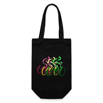 Bike Race red yellow green - Gift Bag for Bottles - black - Front
