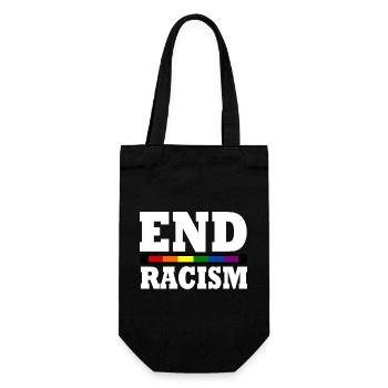 End Racism - Geschenkbeutel für Flaschen - Schwarz - Vorne